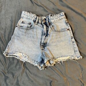 Zara Light Blue Frayed Jean Shorts

#1204